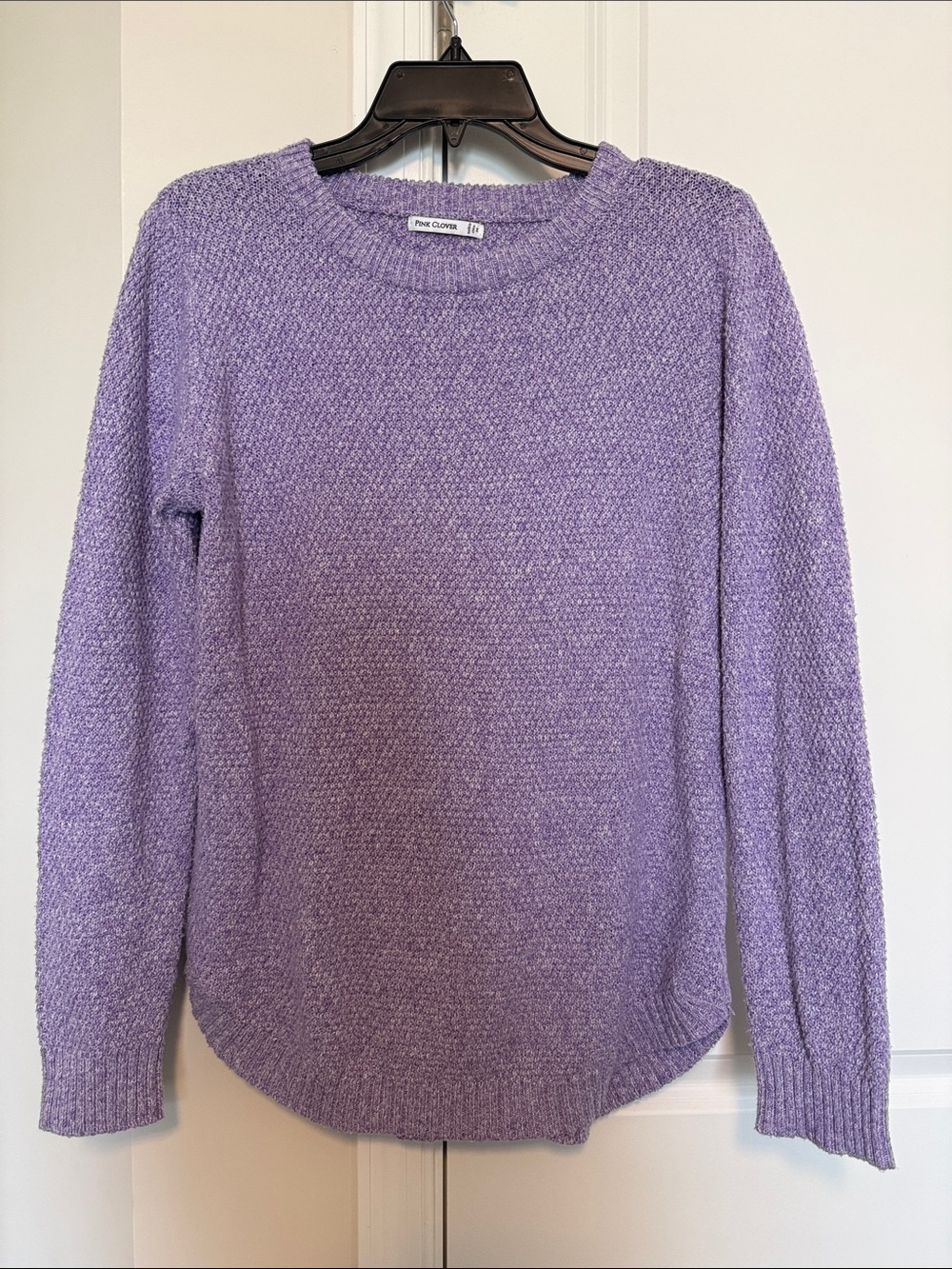 Pink Clover purple Lilac Crewneck Sweater - Women's Textured Knit medium
